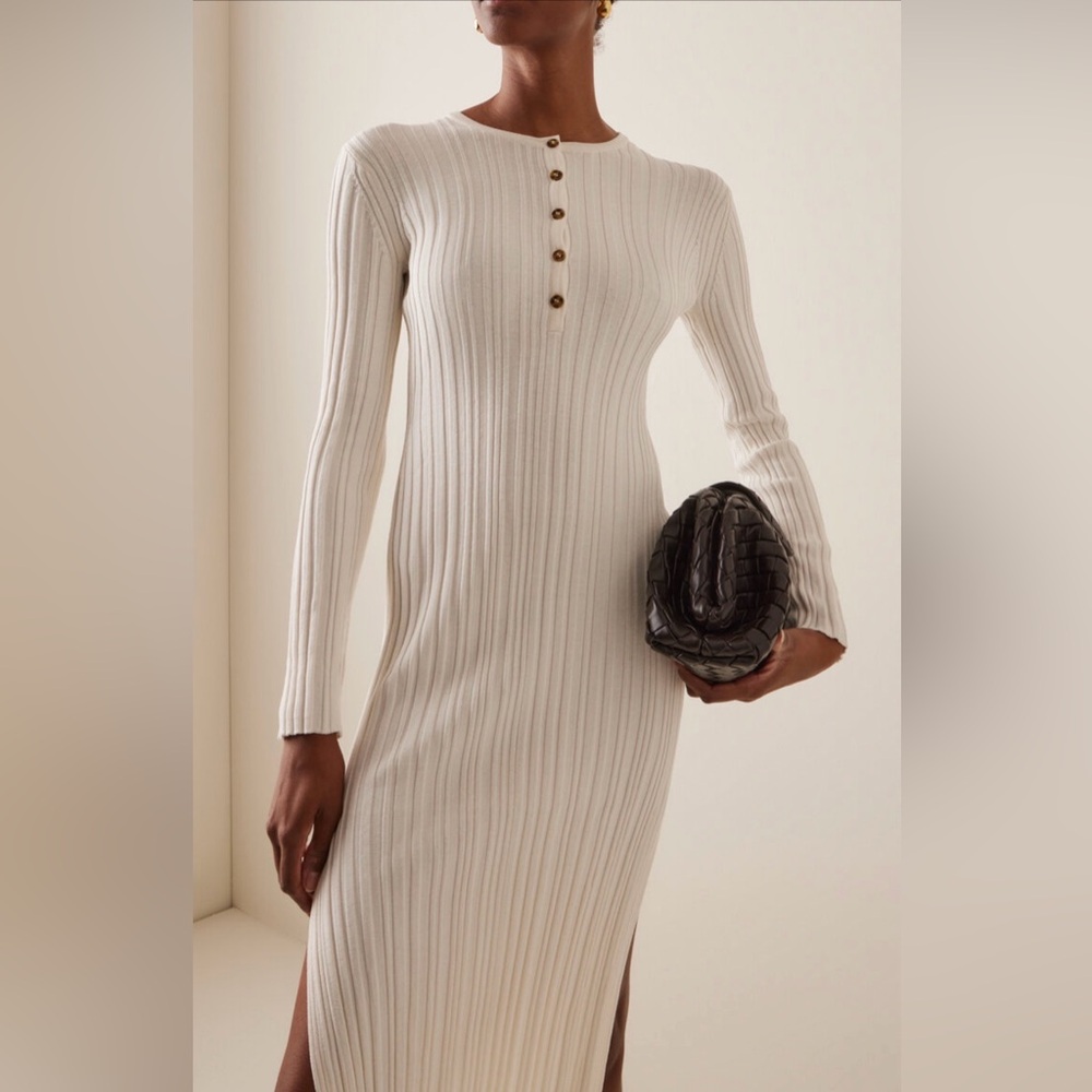 Loulou de Saison Eldara Ribbed Silk-Cotton Maxi Dress
